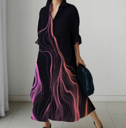 Dames Overhemdjurk Elegante Korte Bloem Jurk