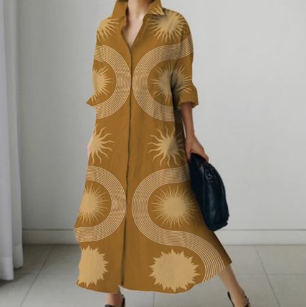 Dames Overhemdjurk Elegante Katoen Jurk