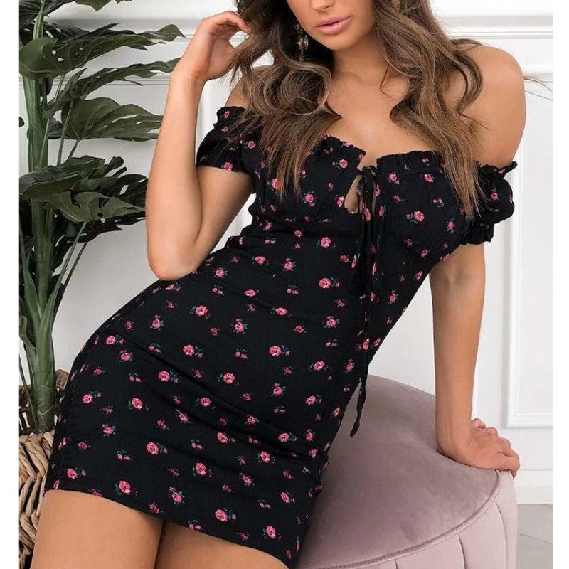 Off Shoulder Jurkje Zomerjurk Vrouwelijk en Sexy