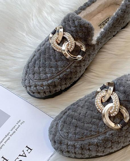 Warme Winter Loafers Met Glitter Effect