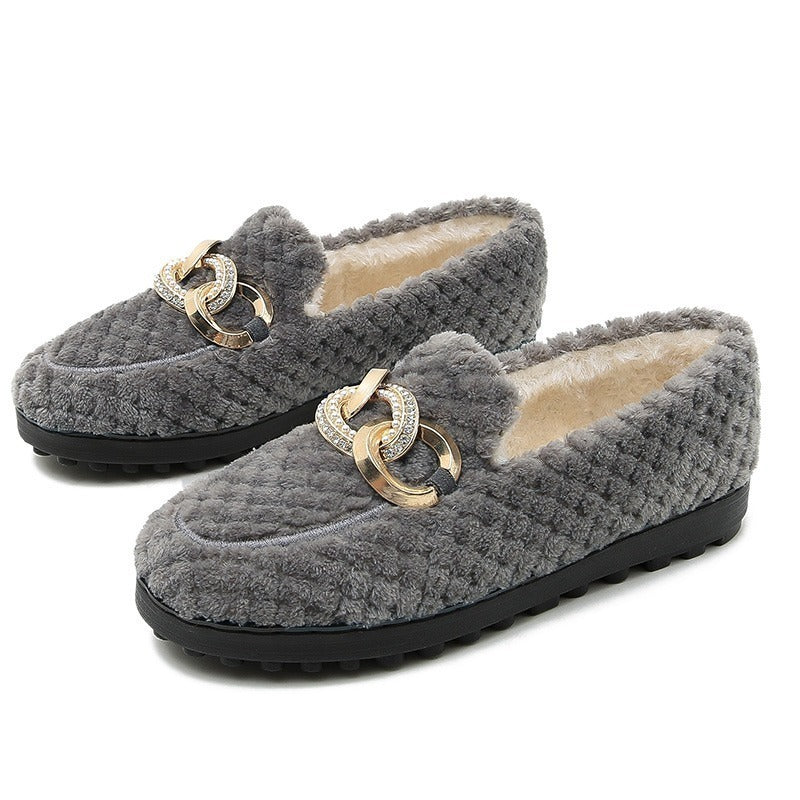 Warme Winter Loafers Met Glitter Effect