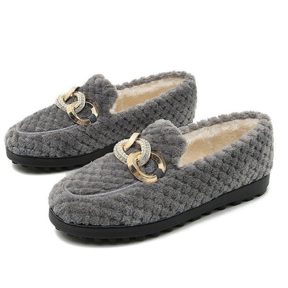 Warme Winter Loafers Met Glitter Effect