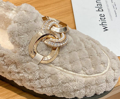 Warme Winter Loafers Met Glitter Effect
