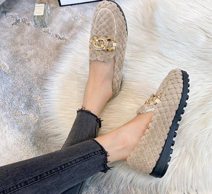 Warme Winter Loafers Met Glitter Effect