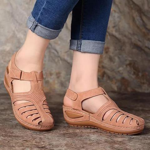 Velanora Comfortabele Orthopedische Lage Hak Sandalen