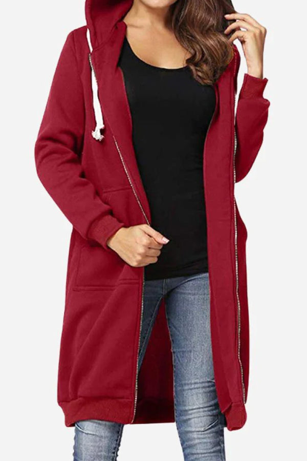 Lucia | Felpa con cappuccio con zip lunga