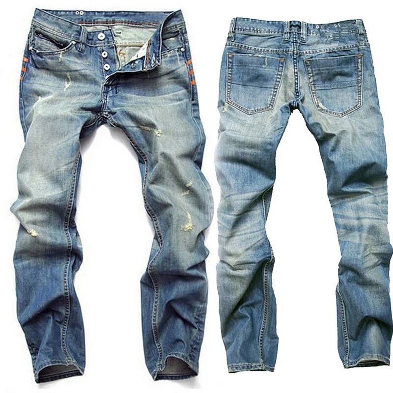Ritsscheuren Jeans voor Mannen Gescheurd Designer Model - Mode Vibes