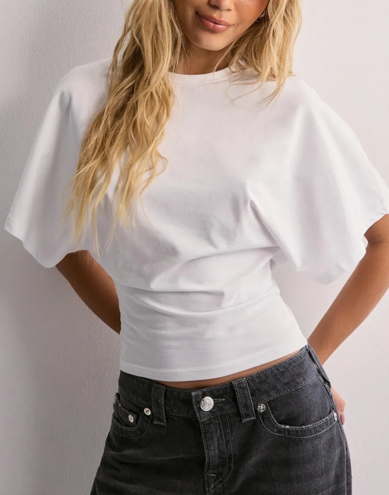 Vrouwelijke T-shirt Breed Mouw Comfortabele Stof