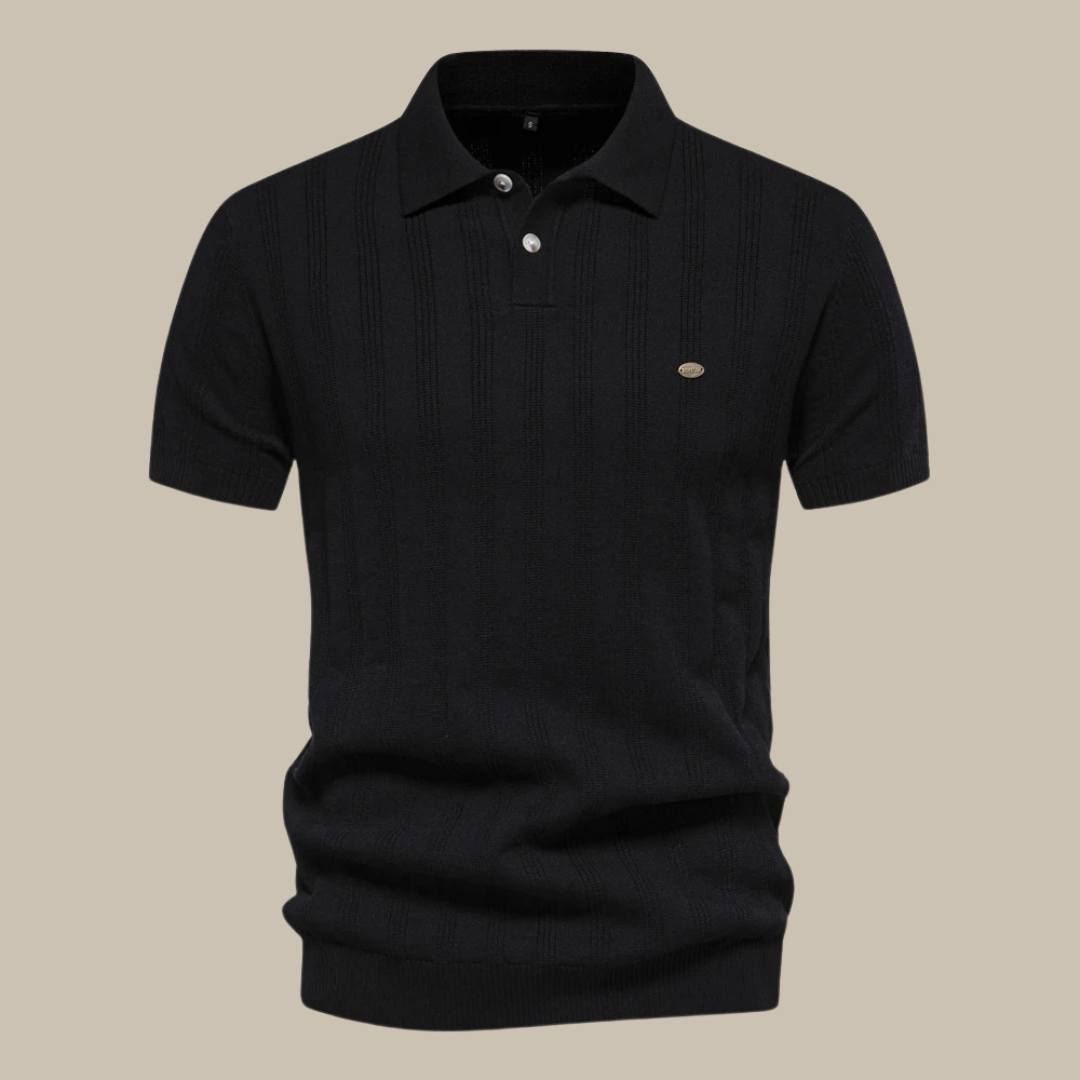 Wollen Polo Korte Mouw Stijlvolle Heren Shirt - Mode Vibes