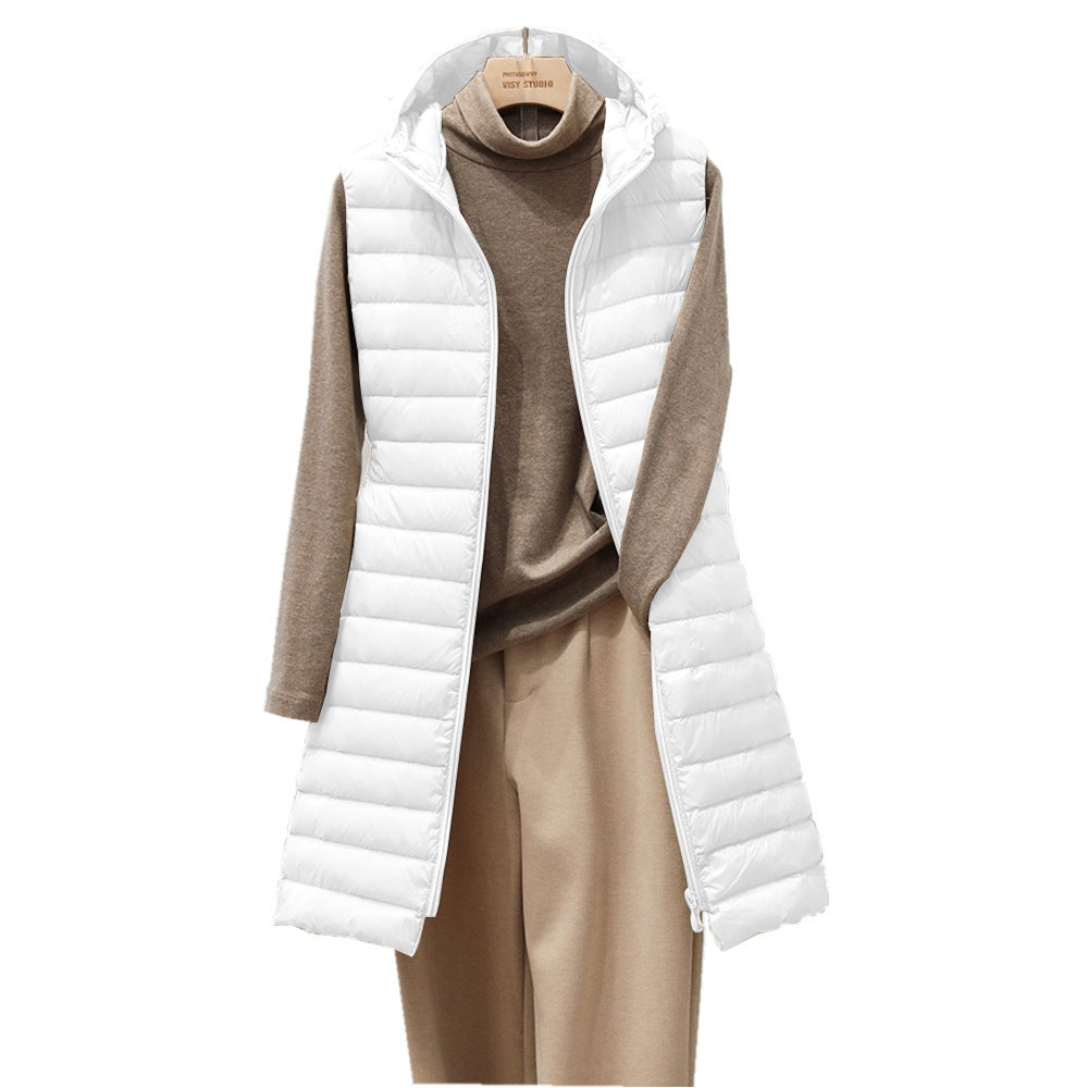 Dames Gewatteerd Vest met Capuchon - Lichtgewicht en Middellang - Herfst en Winter