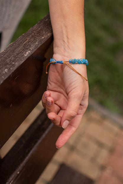 Blauwe Opaal Armband met Glitter Effect