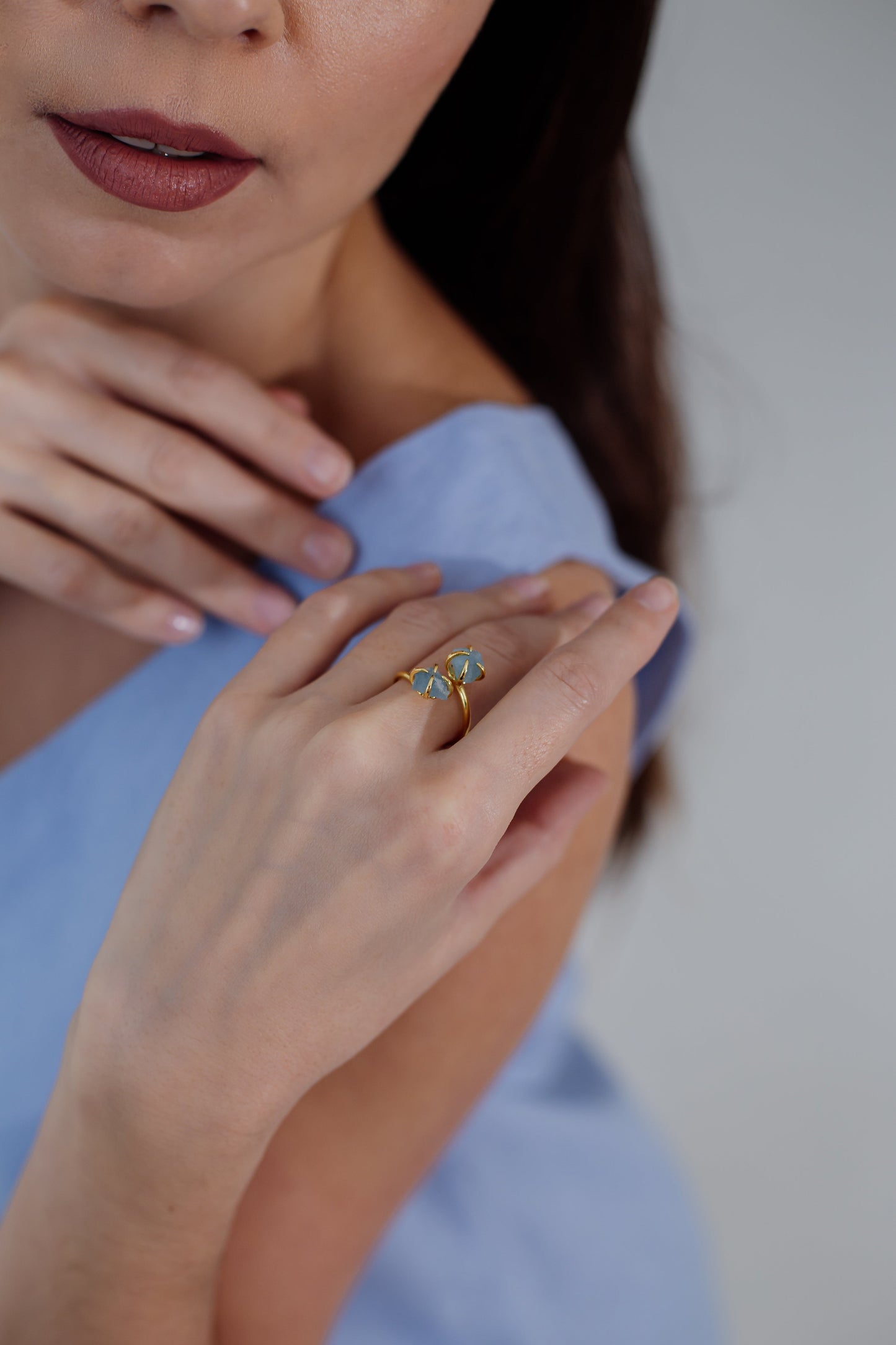 Edelsteen Ring Ruw Natuurlijk Mira Design