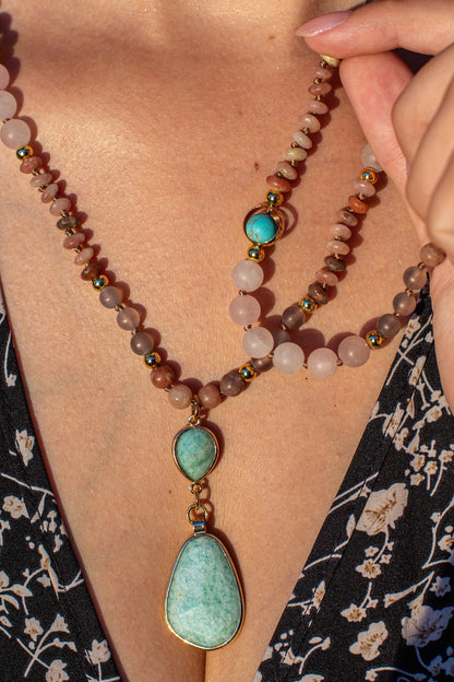 Mala Ketting Pastel Reinigend Edelsteen Halsketting
