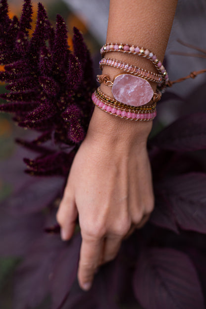 Rozenkwarts Armband Goud Gelegenheidssieraden