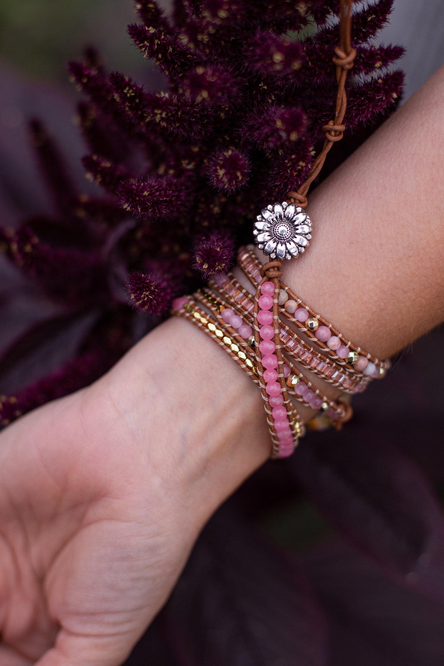 Rozenkwarts Armband Goud Gelegenheidssieraden