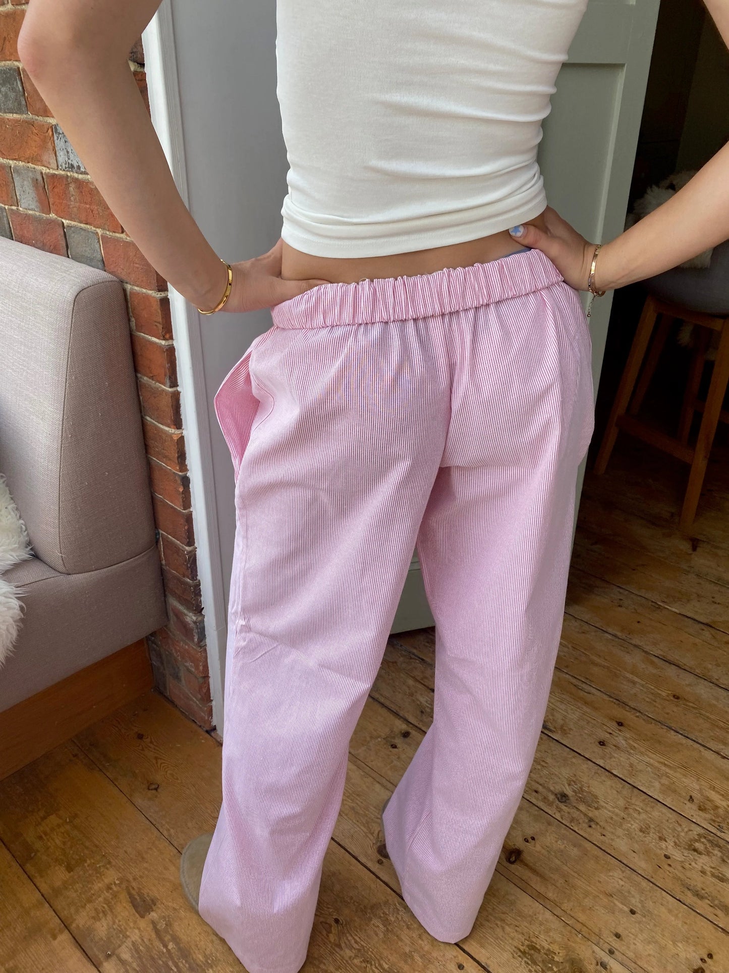 Dames Loungebroek Streepdesign Zacht en Comfortabel