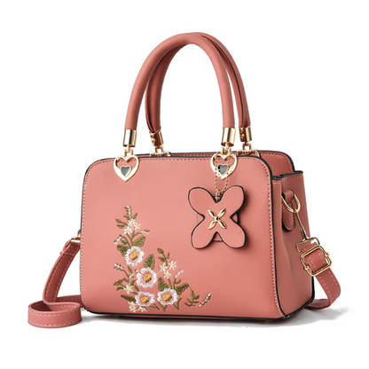 Kleine Crossbody Tas met Bloemen Borduursel