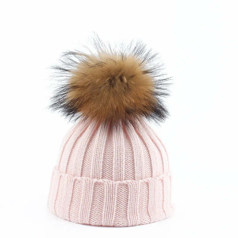 Warme Winter Muts met Pom-Poms Felina Stijl