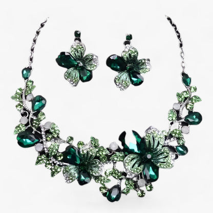 Bruidssieradenset met Bloemen Emaille Fleur Design