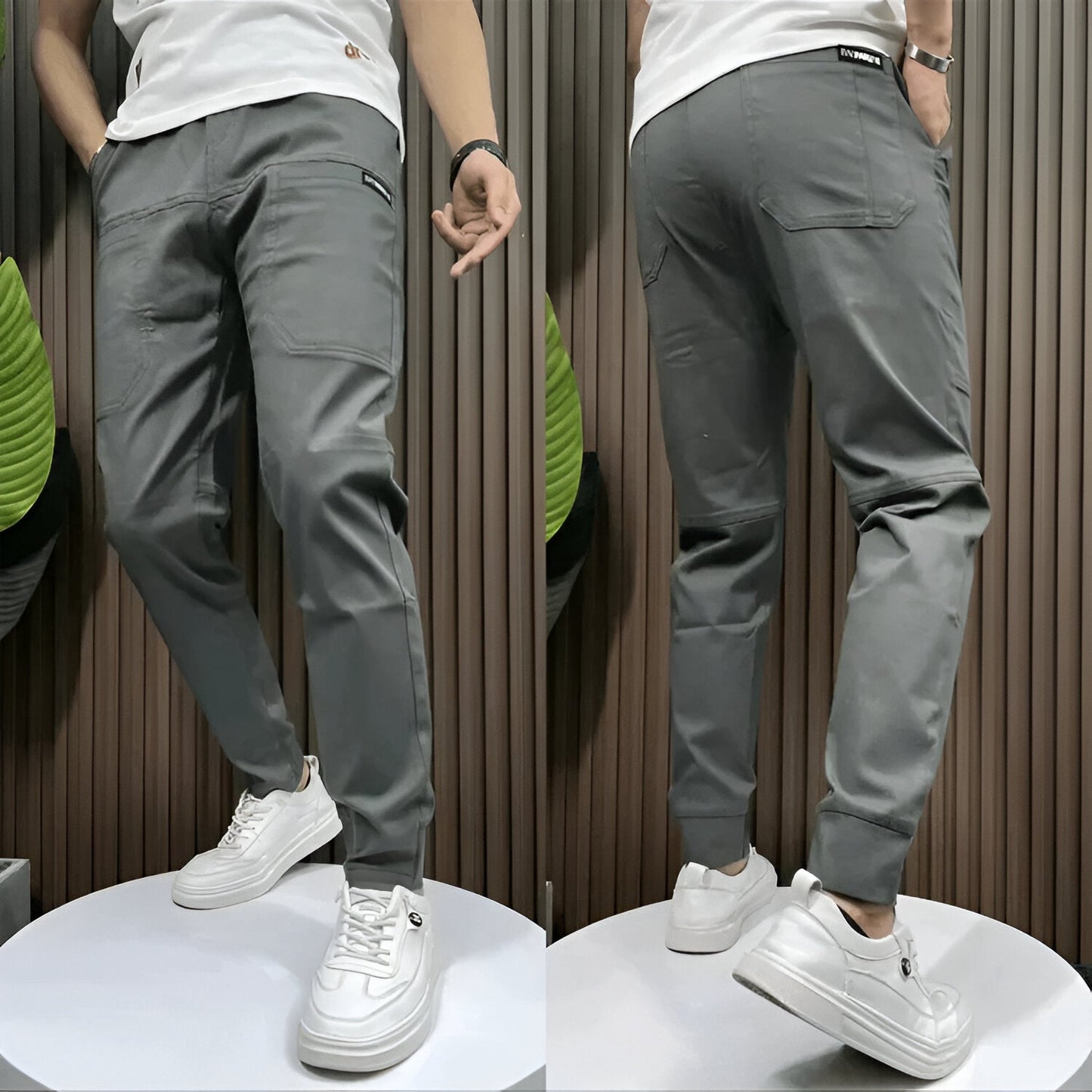 MynaMode | Zwarte Stretch Cargo Broek voor Heren – Jonas