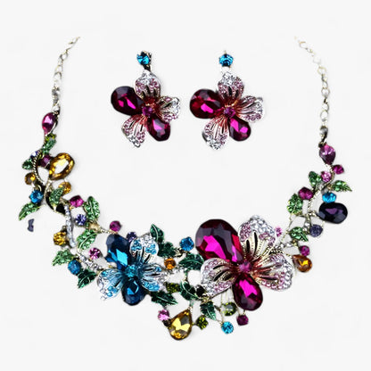 Bruidssieradenset met Bloemen Emaille Fleur Design - Mode Vibes