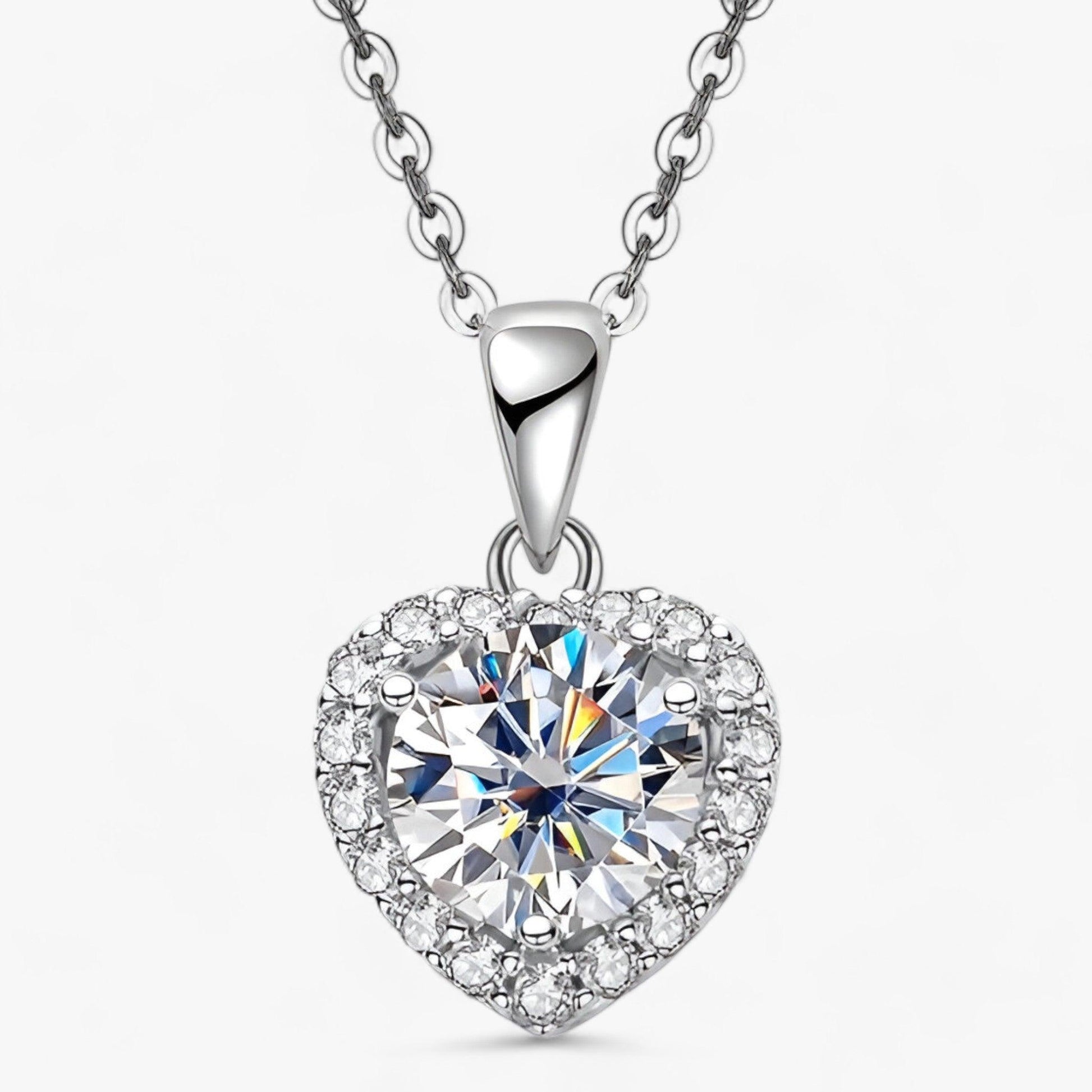 Moissanite Halsketting Hartvormig Sieraad - Mode Vibes