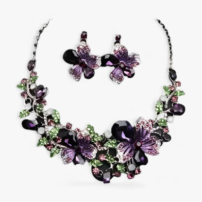 Bruidssieradenset met Bloemen Emaille Fleur Design