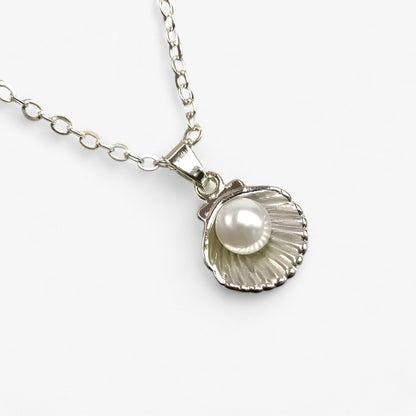 Parel Ketting met Schelpen Zilveren Halsketting