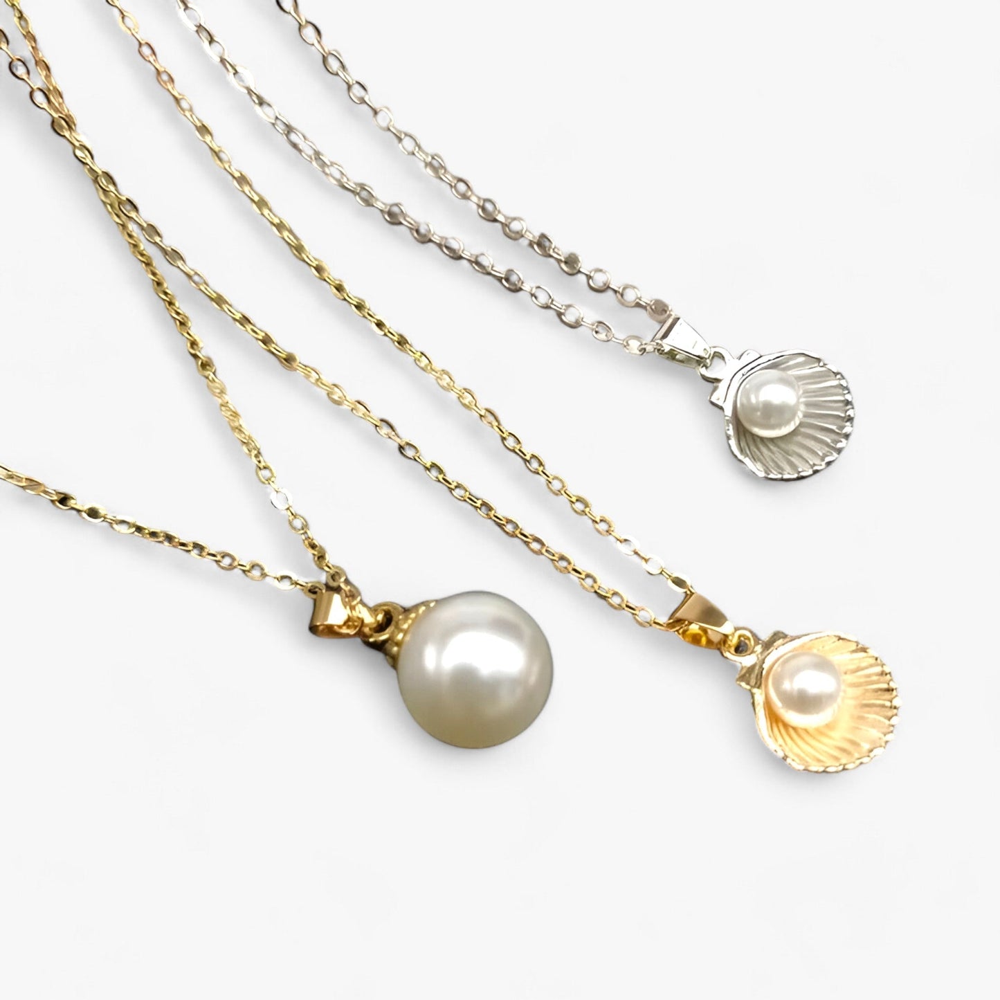 Parel Ketting met Schelpen Zilveren Halsketting - Mode Vibes