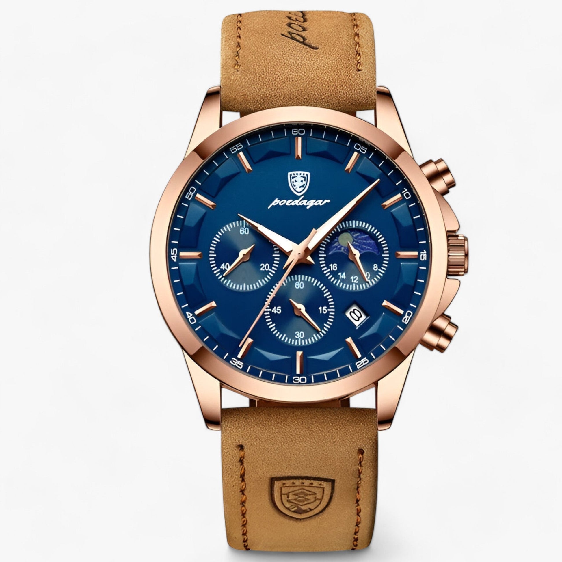 Luxe Herenhorloge Cassian met Lederen Band - Mode Vibes