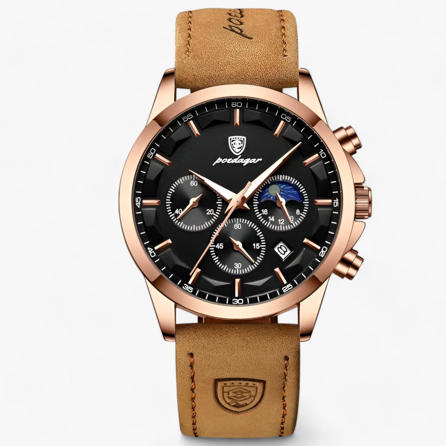 Luxe Herenhorloge Cassian met Lederen Band