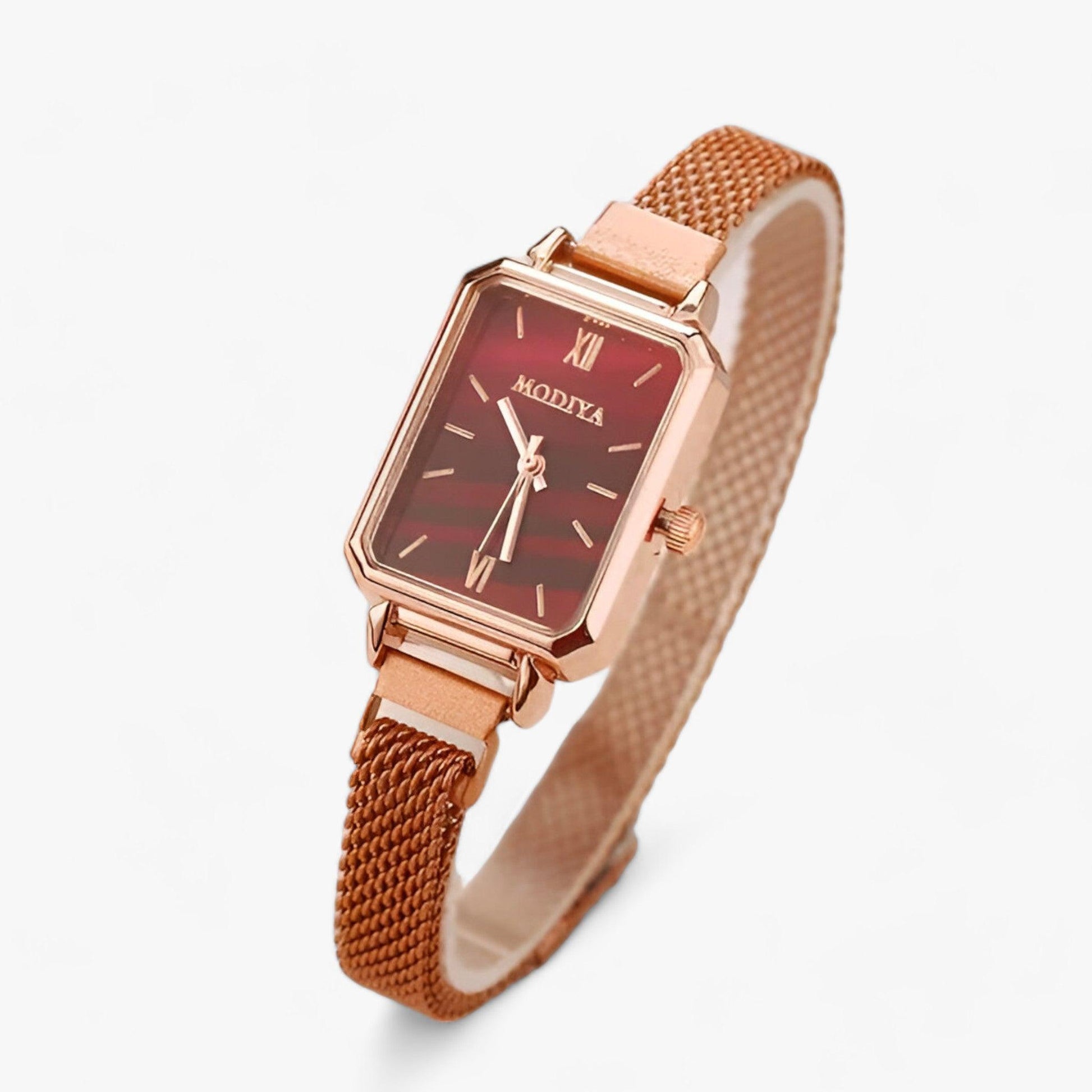 Vierkant Horloge met Magnetische Band Zwart Modern Design - Mode Vibes