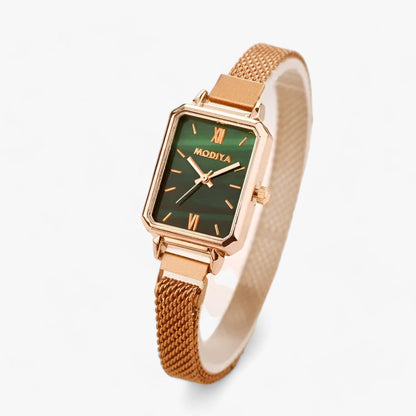 Vierkant Horloge met Magnetische Band Zwart Modern Design