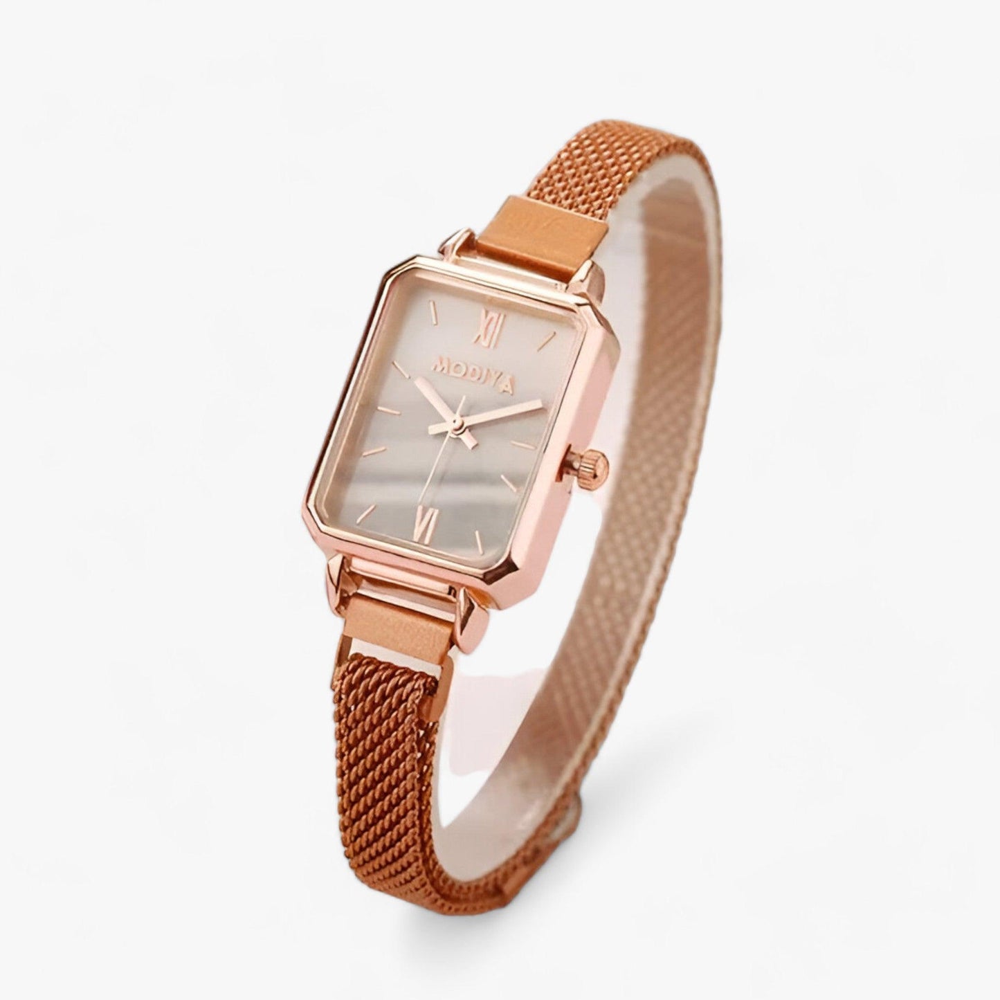 Vierkant Horloge met Magnetische Band Zwart Modern Design