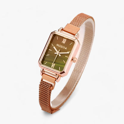 Vierkant Horloge met Magnetische Band Zwart Modern Design