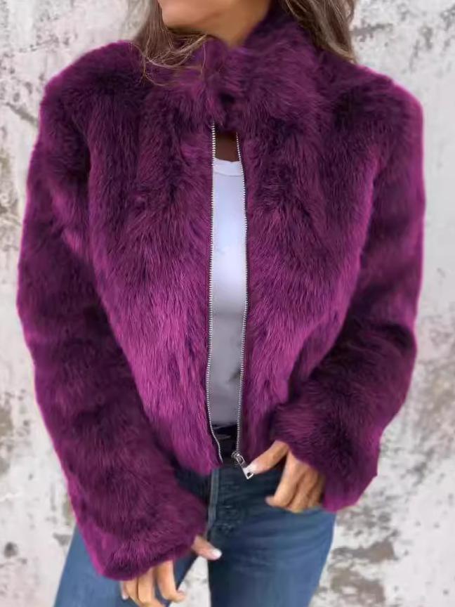 Dames Faux Fur Jas Elegante Bontjas Look