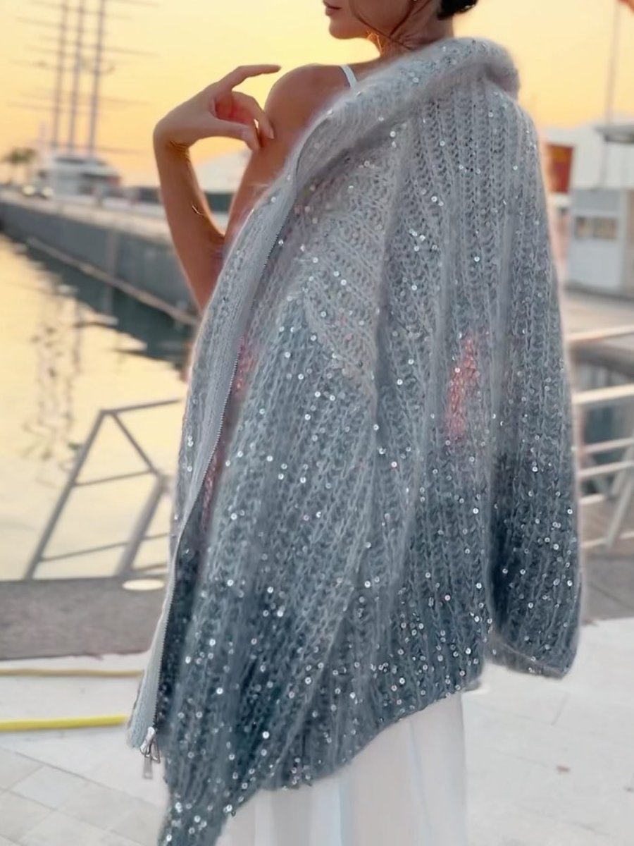 Aurora's Zip-Up Gebreide Jas: Moeiteloos Stijlvol met Een Praktische Twist!