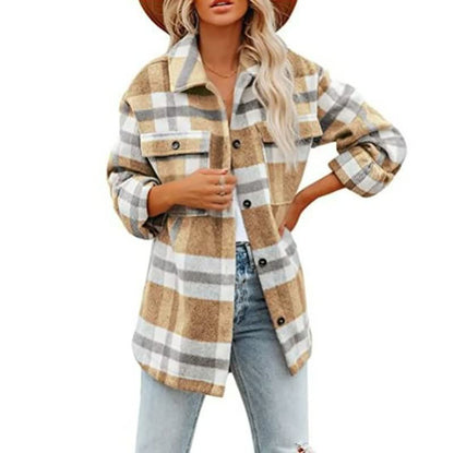 Dames Overshirt Geruit met Zakken
