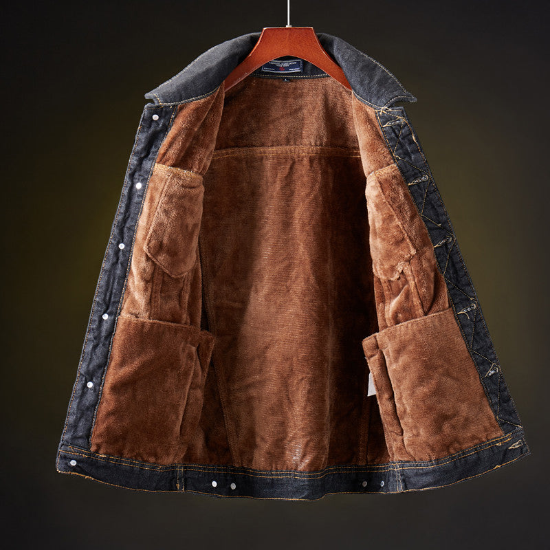 Heren Denim Jas met Sherpa Voering - Warm en Stoer
