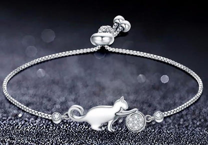 Kattenarmband Stijlvol Zwart Met Glimmer