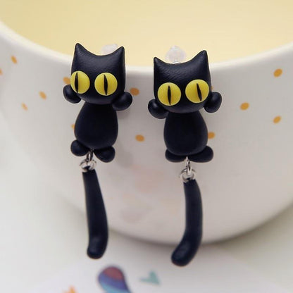 Katten Oorbellen Gouden Kattenuitjes Grappig