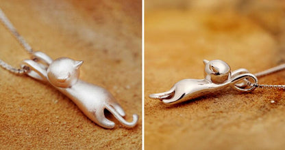 Katten Halsketting Zilver Speels Ontwerp Miyu