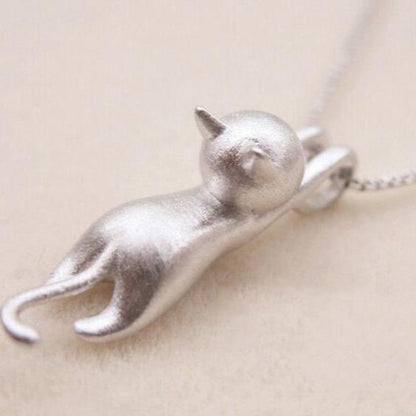 Speelse Kitty Halsketting 925 Zilver Gemaakt - Mode Vibes