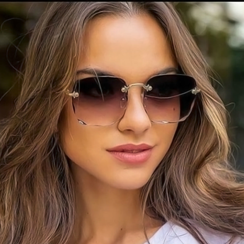 Dames Zonnebril Zonder Montuur Stijlvol Model Loanne - Mode Vibes