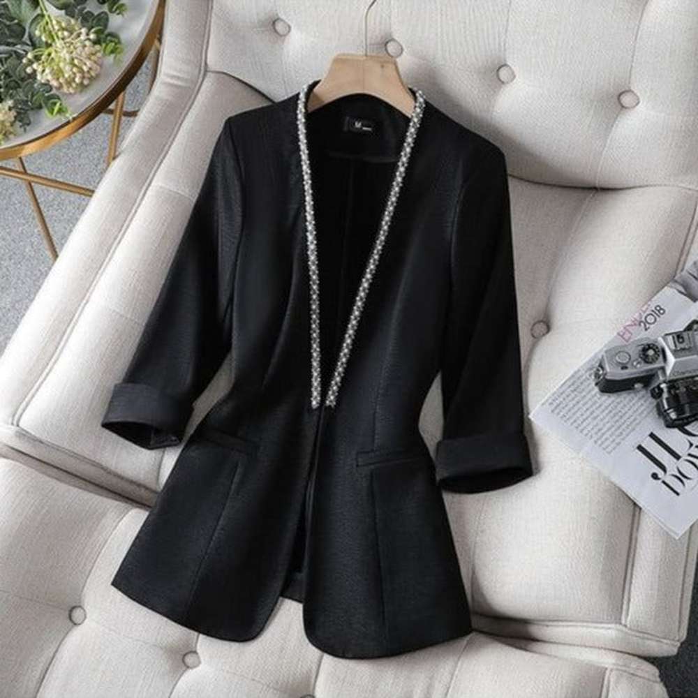 Casual Blazer Halve Mouwen Zomerkleding Dames - Mode Vibes