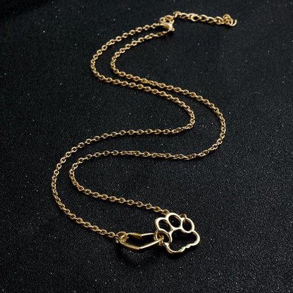 Dieren Halsketting met Paws en Hartje