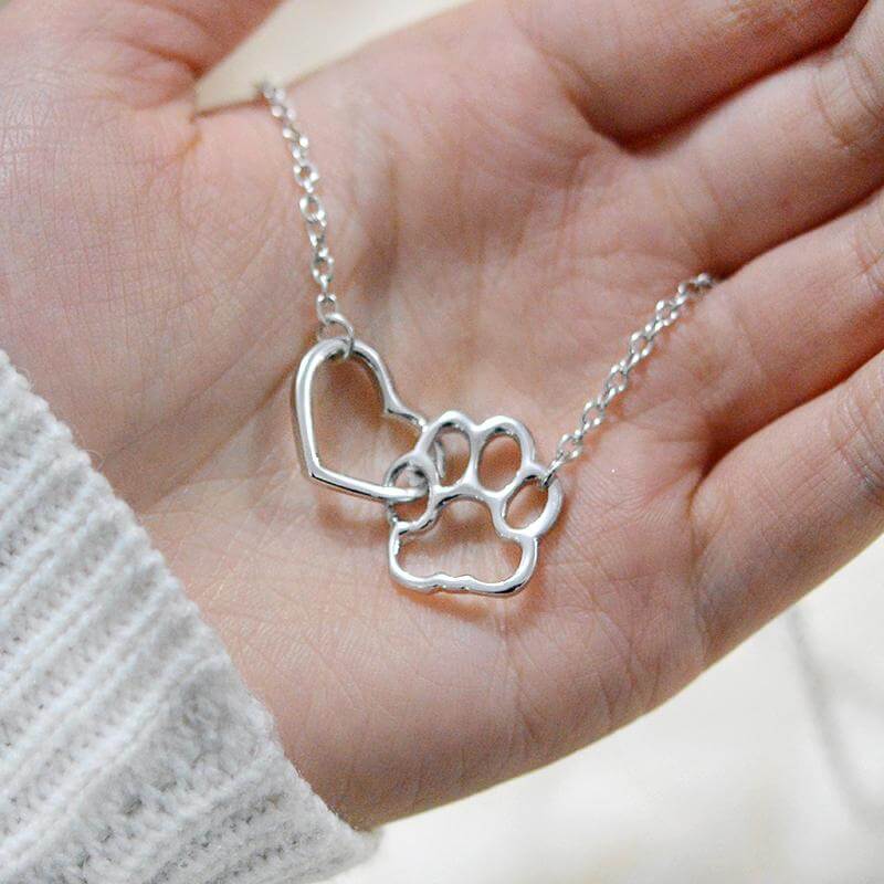 Dieren Halsketting met Paws en Hartje