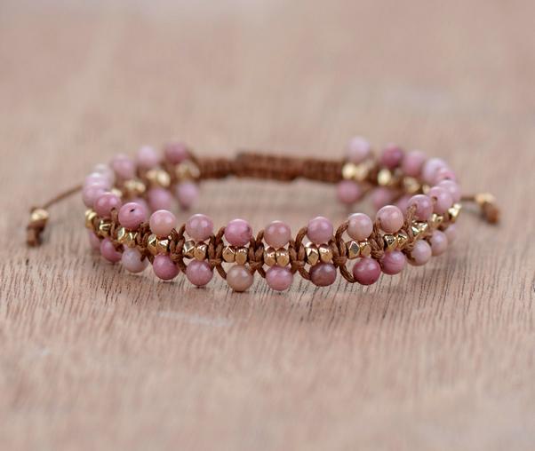 Rhodoniet Armband Hartvormig Rood Edelsteen Sieraad - Mode Vibes