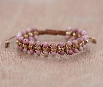 Rhodoniet Armband Hartvormig Rood Edelsteen Sieraad - Mode Vibes