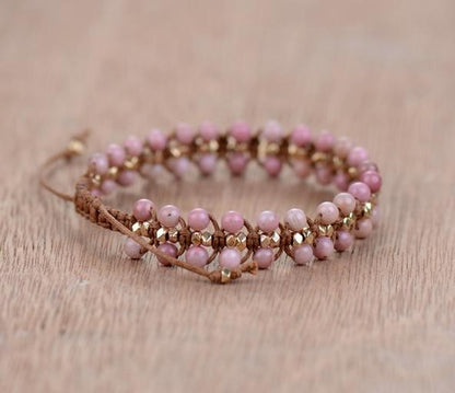 Rhodoniet Armband Hartvormig Rood Edelsteen Sieraad